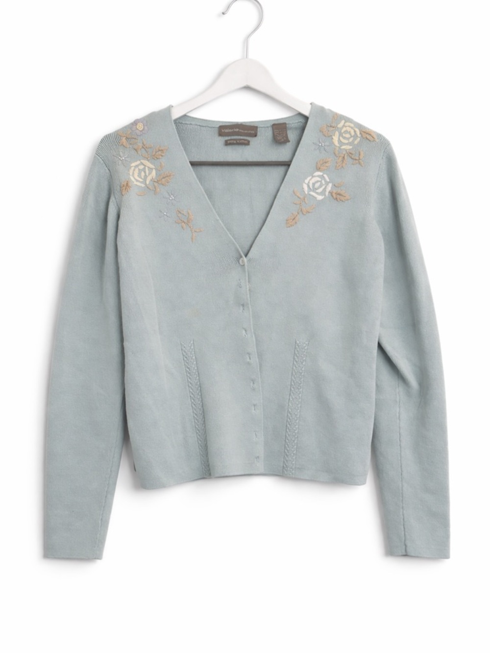 Blue Floral Boho Sweater – Cozy Vintage-Inspired Knit